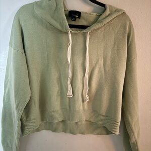 Green Cropped Hoodie